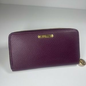 Gigi New York Purple Large Zip Wallet